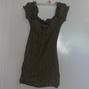 Windsor Olive Green Ruffled Dress